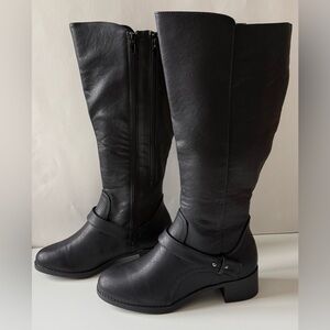 Hawkwell Women’s Wide Calf Knee High Riding Boots Black Size 6.5 New with Tags
